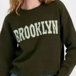 Orange Kiss Plus Size Green Gone Viral Y2K Brooklyn Casual Crew-neck Sweater 2XL
